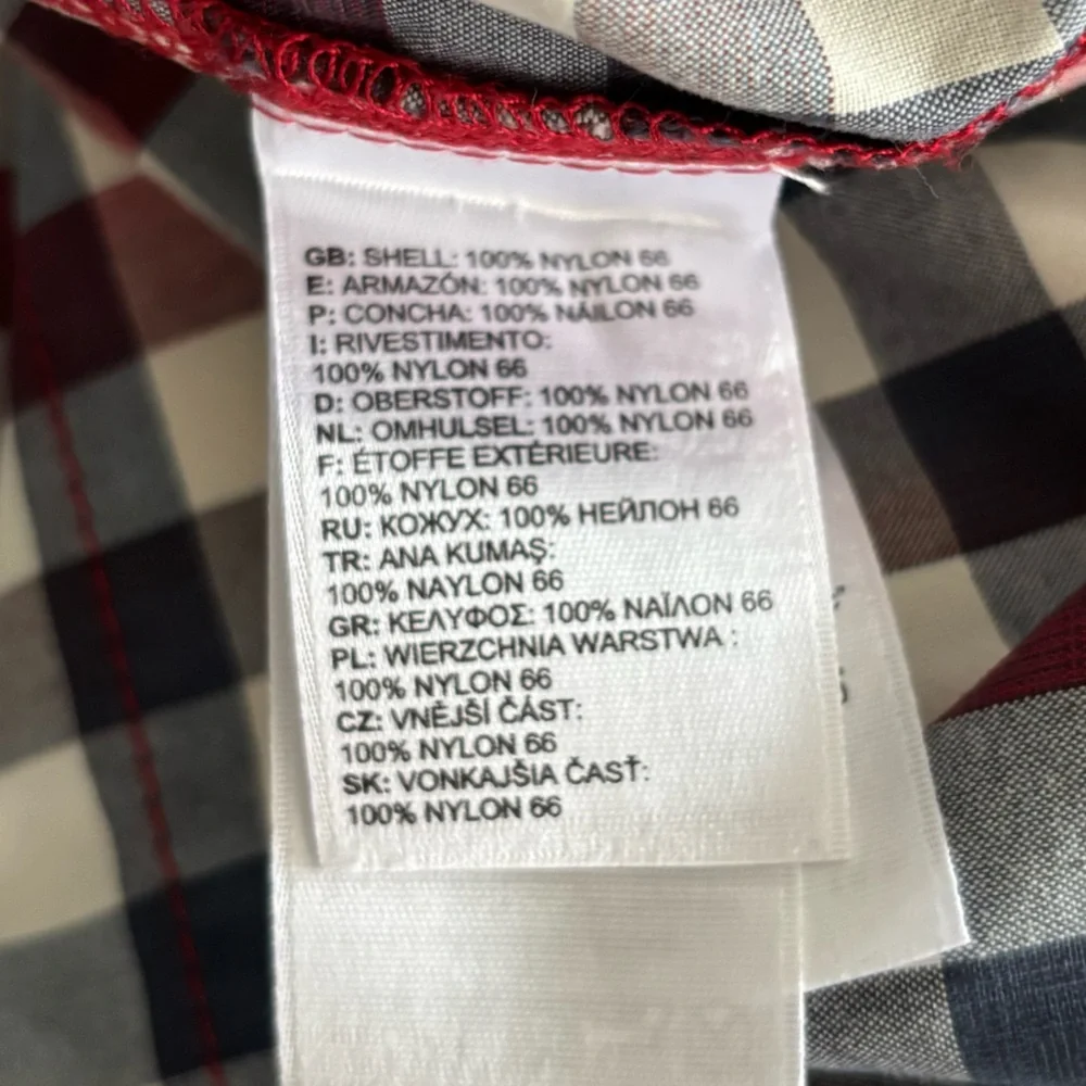 The North Face Red White Blue Checks Plaid Button Down SS Casual Shirt Size XL
